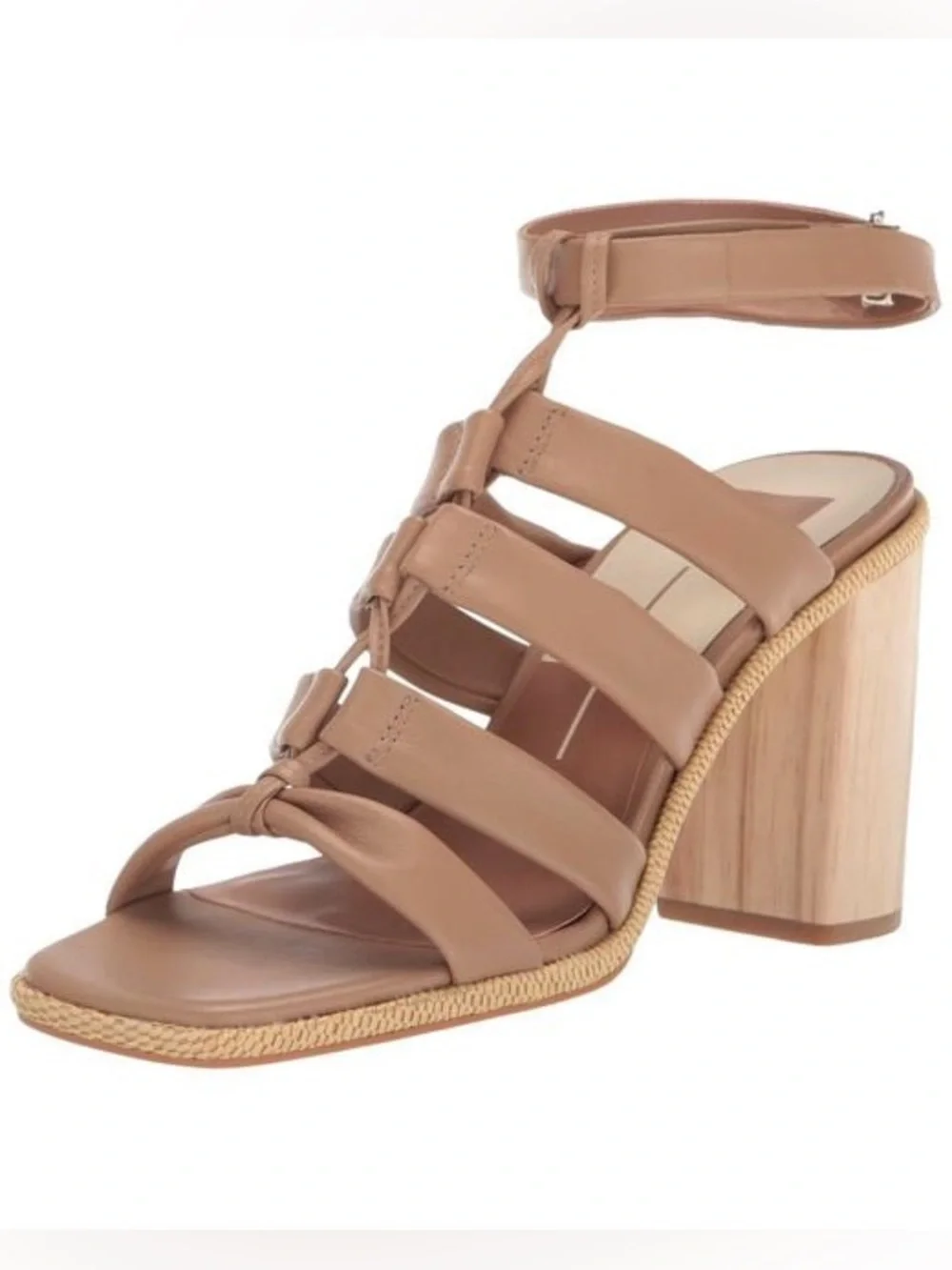 DOLCE VITA OLEMA STRAPPY BLOCK HEEL GLADIATOR SANDALS CAFE 10